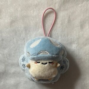 Smoko Light Blue Mushroom snowflake winter Plush Keychain